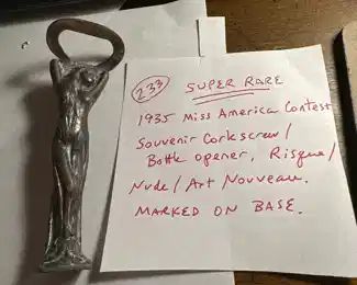 Ultra rare Miss America 1935 bottle opener