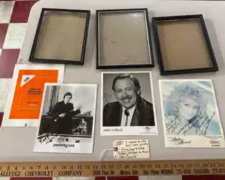 Johnny Cash and Barbara Mandrell inscribed these photos to KAND radio in Corsicana to congratulate them on switching to country music.  also Jon Conlee