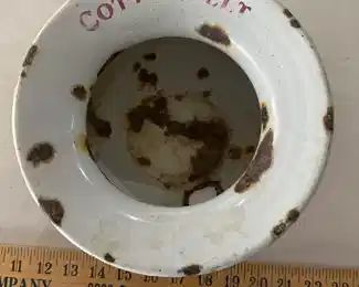 Rare rare porcelain advertising spitton cuspidor for Cotton Belt line of the St Louis Southwestern Ry company