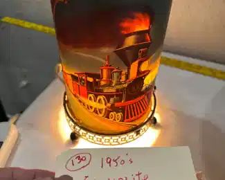 train locomotive motion lamp, very cool.  Econolite, works
