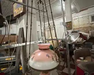 antique germany hanging oil lamp