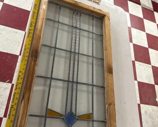 old stained glass window, large