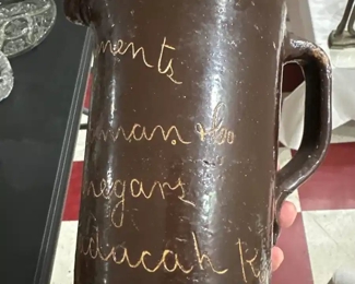 primitive antique Kentucky scratch jug advertising Friedman's vinegar