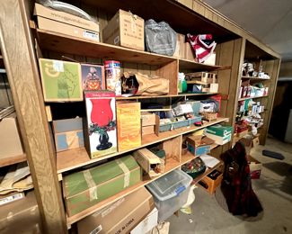 Garage filled with hidden treasure just waiting to be unpacked! More Holiday than you can possibly imagine! Christmas, Halloween, Thanksgiving and Easter!  PERFECT time of year for this sale! 