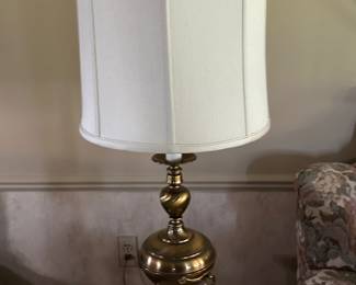 One half of a pair of beautiful brass lamps! 