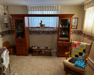 A beautiful Oak Enertainment Center! Waiting for your flat screen TV! 