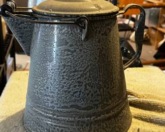 This is the coffee pot to the set of great vintage 1900’s Speckled Graniteware!