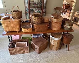 Now we have been in the house for a couple of days, items are starting to come together! This is the BASKET collection! Peterboro ~ Longaberger ~ and MANY HANDMADE and signed! 