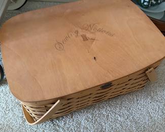 Vintage Peterboro Sewing Basket! FILLED all for one price! 