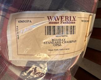 Here is a set of four NEW OLD STOCK - Waverly Longaberger Paprika Plaid Bombay Chair Cushions!   MINT UNUSED IN ORIGINAL PACKAGING! 