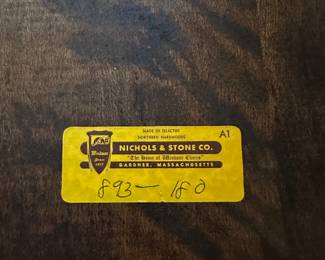 A beautiful NICHOLS & STONE CO. ~ Hardwood Rocker made in Gardner, Massachusetts!