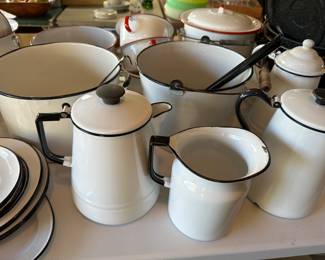 A HUGE SUPERB collection of Enamelware and Vintage Crockery! 