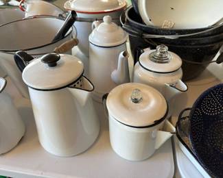 A HUGE SUPERB collection of Enamelware and Vintage Crockery! 