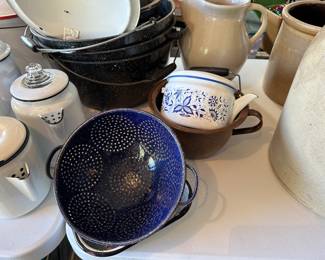 A HUGE SUPERB collection of Enamelware and Vintage Crockery! 