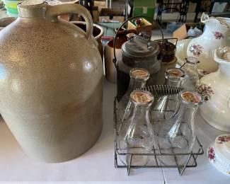 Vintage Crockery and Milk Bottles in their original crates! 