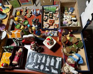 Just one of the MANY tables filled with Vintage to Contemporary Holiday Items! 