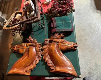 These horse head chalk ware pieces make me think of the Godfather!  