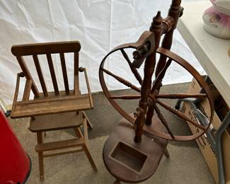 Plenty of wooden conversational pieces! 