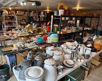 A full view of the massive garage filled to the rim! 