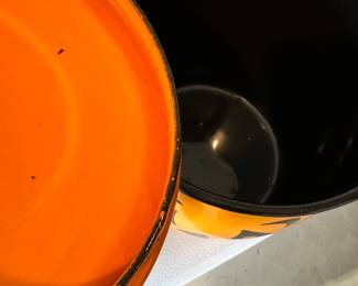 Lots of enamel ware, but this Jack-O-Lantern was a first for us! 