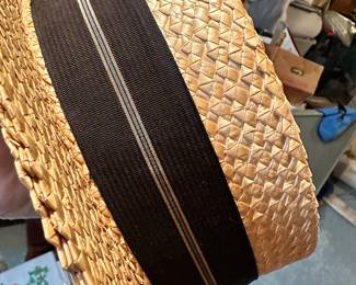 Antique Mens Straw Boaters Skimmer Hat Vintage 1920s!