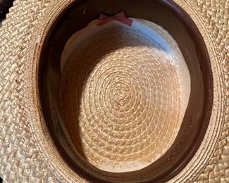 Antique Mens Straw Boaters Skimmer Hat Vintage 1920s!