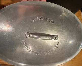 Wagner Ware Sidney-O Drip Drop Baster Oval Aluminum Roaster w/ Lid RARE