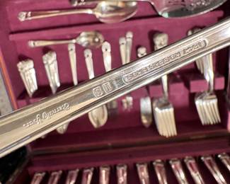 STUNNING Rogers Brothers Silverware Set ~ Service for 12 + Serving Pieces! Eternally Yours Pattern! MINT in a beautiful silverware chest with drawer! 