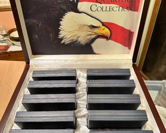 1999 - 2008 S Complete 50 State Proof Quarter Set. Uncirculated W/Mint COA ~ Each year in individual cases! All 10 cases are placed inside a BEAUTIFUL Wooden display box! 