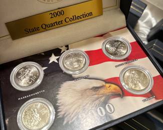 1999 - 2008 S Complete 50 State Proof Quarter Set. Uncirculated W/Mint COA ~ Each year in individual cases! All 10 cases are placed inside a BEAUTIFUL Wooden display box! 
