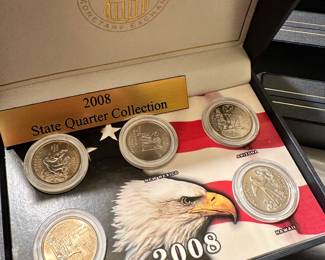 1999 - 2008 S Complete 50 State Proof Quarter Set. Uncirculated W/Mint COA ~ Each year in individual cases! All 10 cases are placed inside a BEAUTIFUL Wooden display box! 