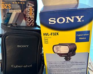 Sony Cyber Shot  Digital Camera with Accessories! Sony HVL-F23X Flash! 