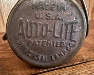 Vintage Auto Lite Brass Coal Miner's Head Lantern Light Lamp USA Universal Company!
