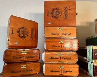An entire collection of Cigar Boxes! Beautiful wood boxes with dovetail work and MORE!