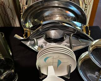 A Table full of MCM Accessories and serving pieces! 