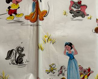 5 ft. by 4 ft. Walt Disney Productions Plastic sheet! Covered with all of Disneys greatest characters! 