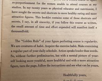 Vintage Jack LaLanne physical workout pamphlet! 