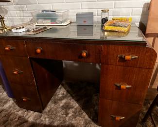 Vintage Art Deco Desk with Bakelite Handle pulls! 