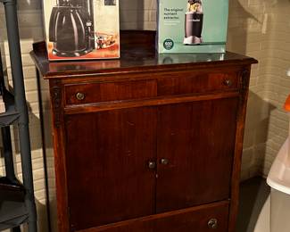 A beautiful vintage tall Sideboard/Dresser! Also KRUPS Coffee make MIOB! NutriBullet! Excellent! 