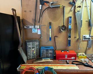 Lots of tools, garden, outdoor, hunting, fishing and boating equipment! 