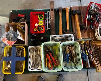 Lots of tools, garden, outdoor, hunting, fishing and boating equipment! 