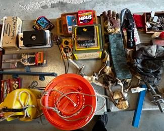 Lots of tools, garden, outdoor, hunting, fishing and boating equipment! 