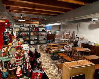 A full shot of the jam packed basement! 