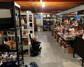 A full shot of the jam packed basement! 