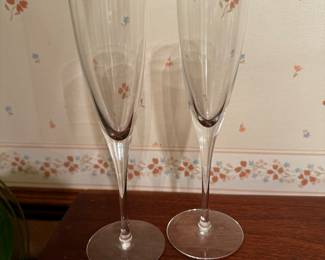 Tiffany and Company Champagne Flutes! Signed! 