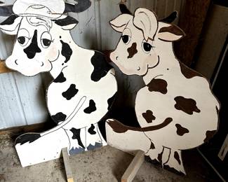 Two adorable Cow Cutout/Standees for your yard! Cute as can be! 