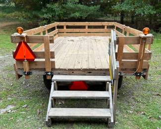 This is an OUTSTANDING Hay (Ride) Wagon!  It is in SUPERB condition! Size 8’ x 14’ Back stairs, electrical and ready to go! 