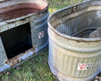 A Pair of LARGE Galvanized Stock Watering Troughs!