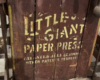 Antique 1900 Little Giant Paper Press! Alma, MI. 