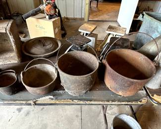 Set of four Antique Iron Buckets! 